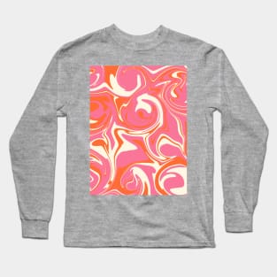 Spill - Pink, Orange and Cream Long Sleeve T-Shirt